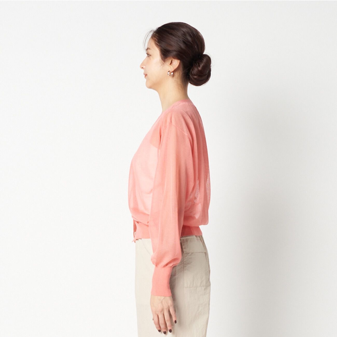 HELIOPOLE「HELIOPOLE SHEER  V NECK CARDIGAN」|ニット・セーター|