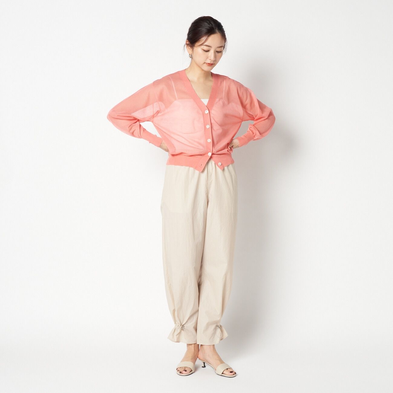 HELIOPOLE「HELIOPOLE SHEER  V NECK CARDIGAN」|ニット・セーター|
