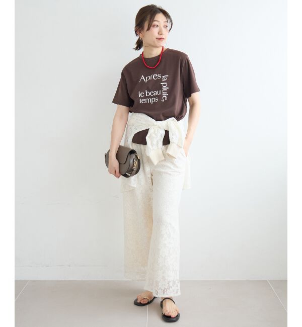  「フラワーメッシュレースワイドパンツ」|その他|