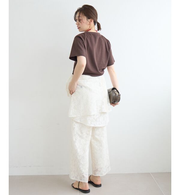  「フラワーメッシュレースワイドパンツ」|その他|
