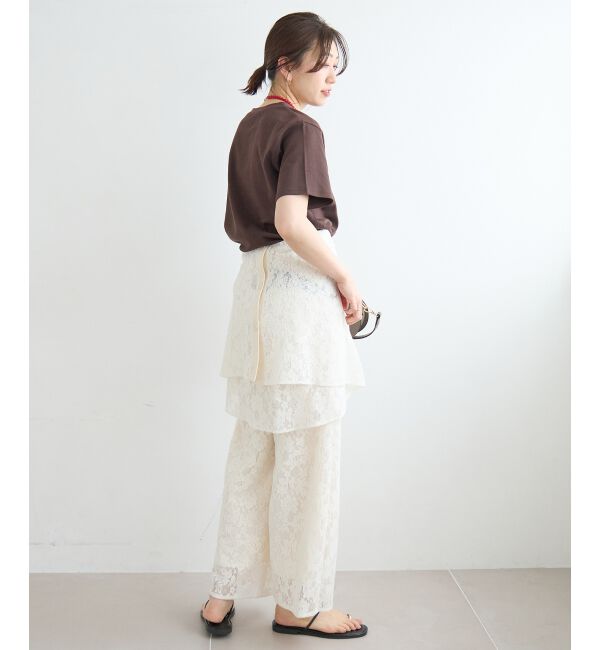  「フラワーメッシュレースワイドパンツ」|その他|