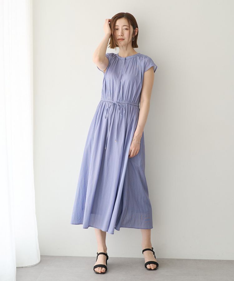 YECCA VECCA「【接触冷感】ギャザードロストワンピース」|ワンピース|Stripe