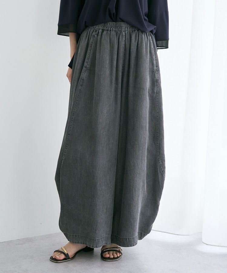 Editt by YECCA VECCA「デニムコクーンドレープパンツ」|その他|Black
