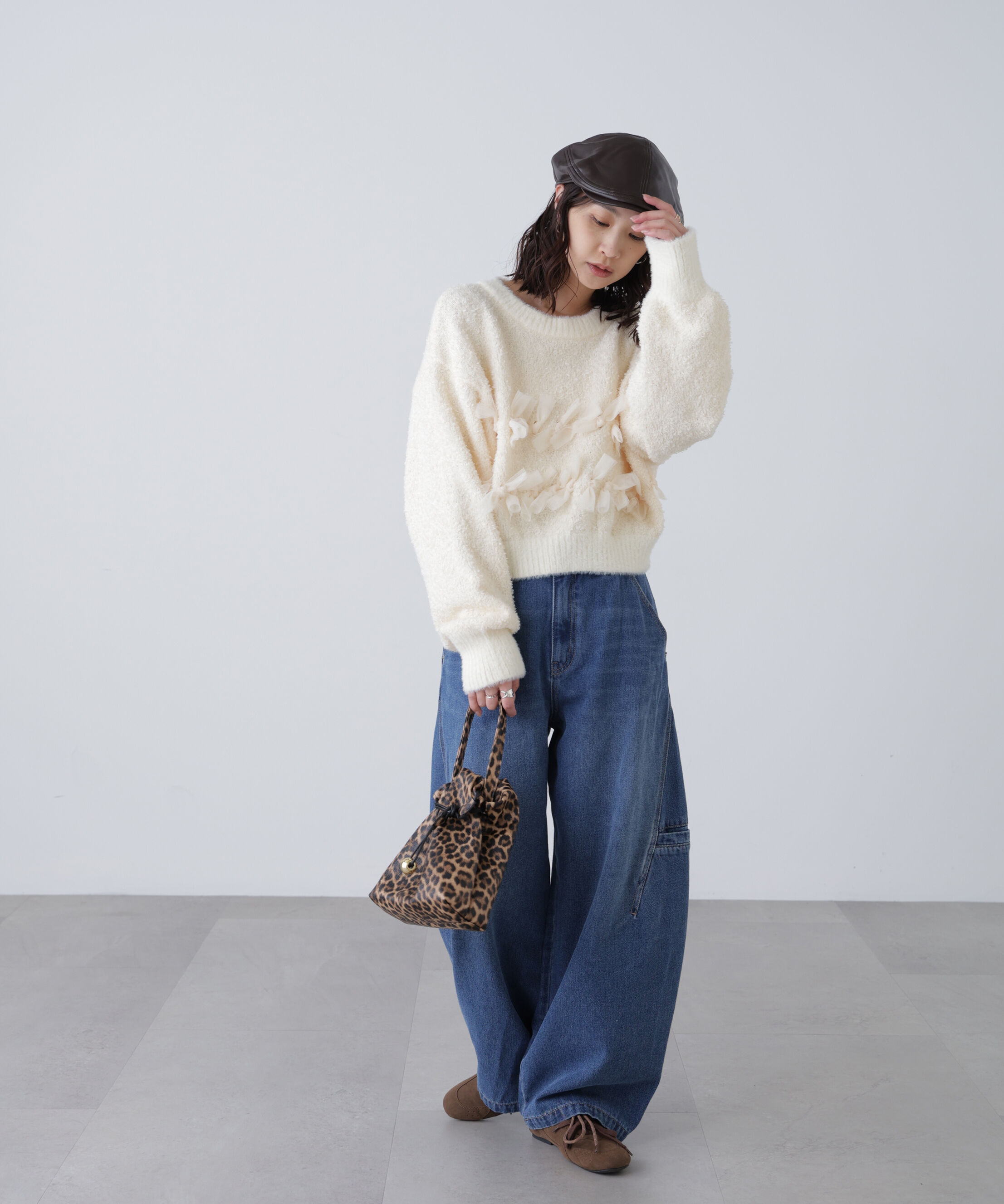  「サイドポケットコクーンデニムパンツ」|その他|