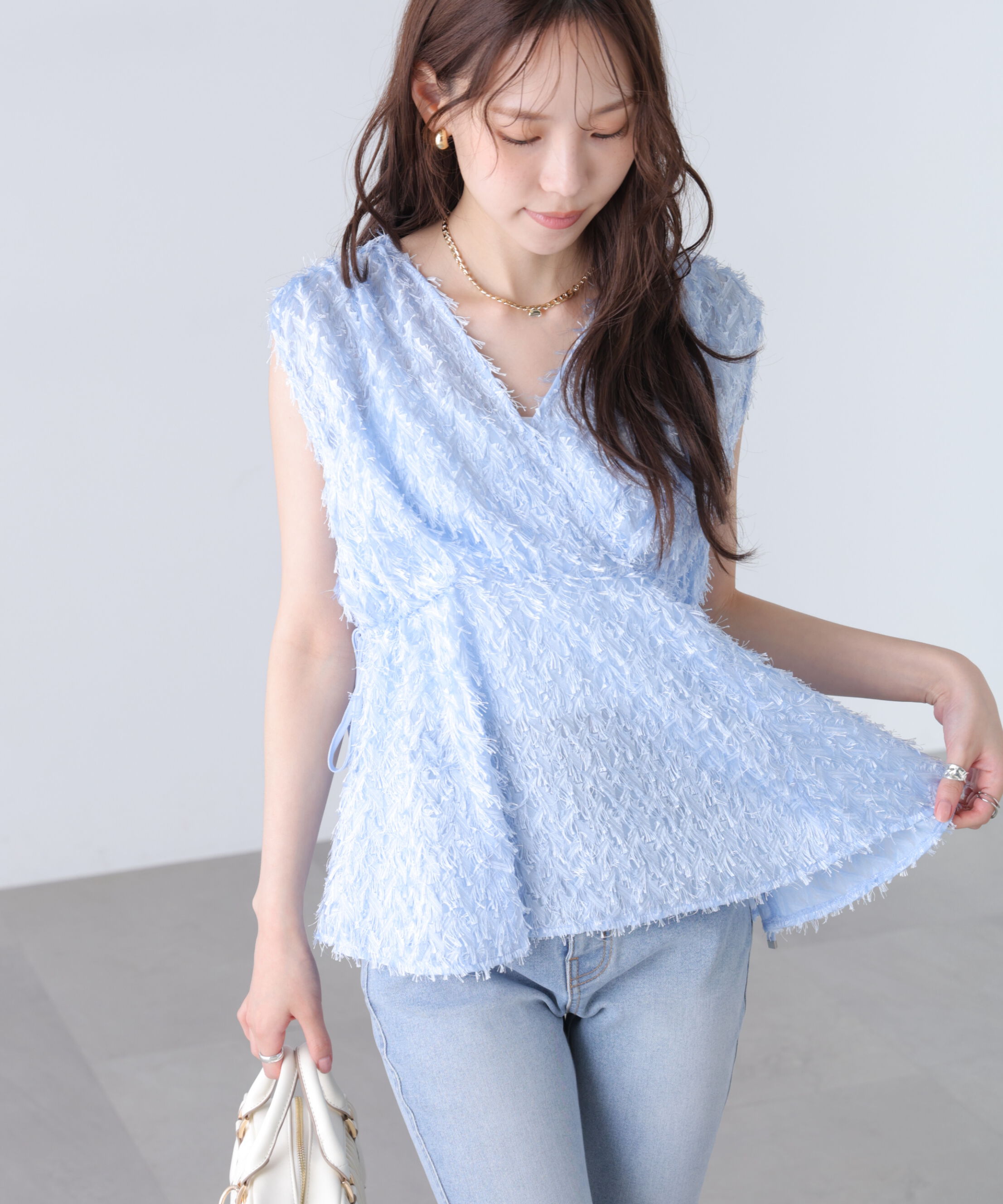  「＜MFM＞カットジャガードカシュクールブラウス」|シャツ・ブラウス|