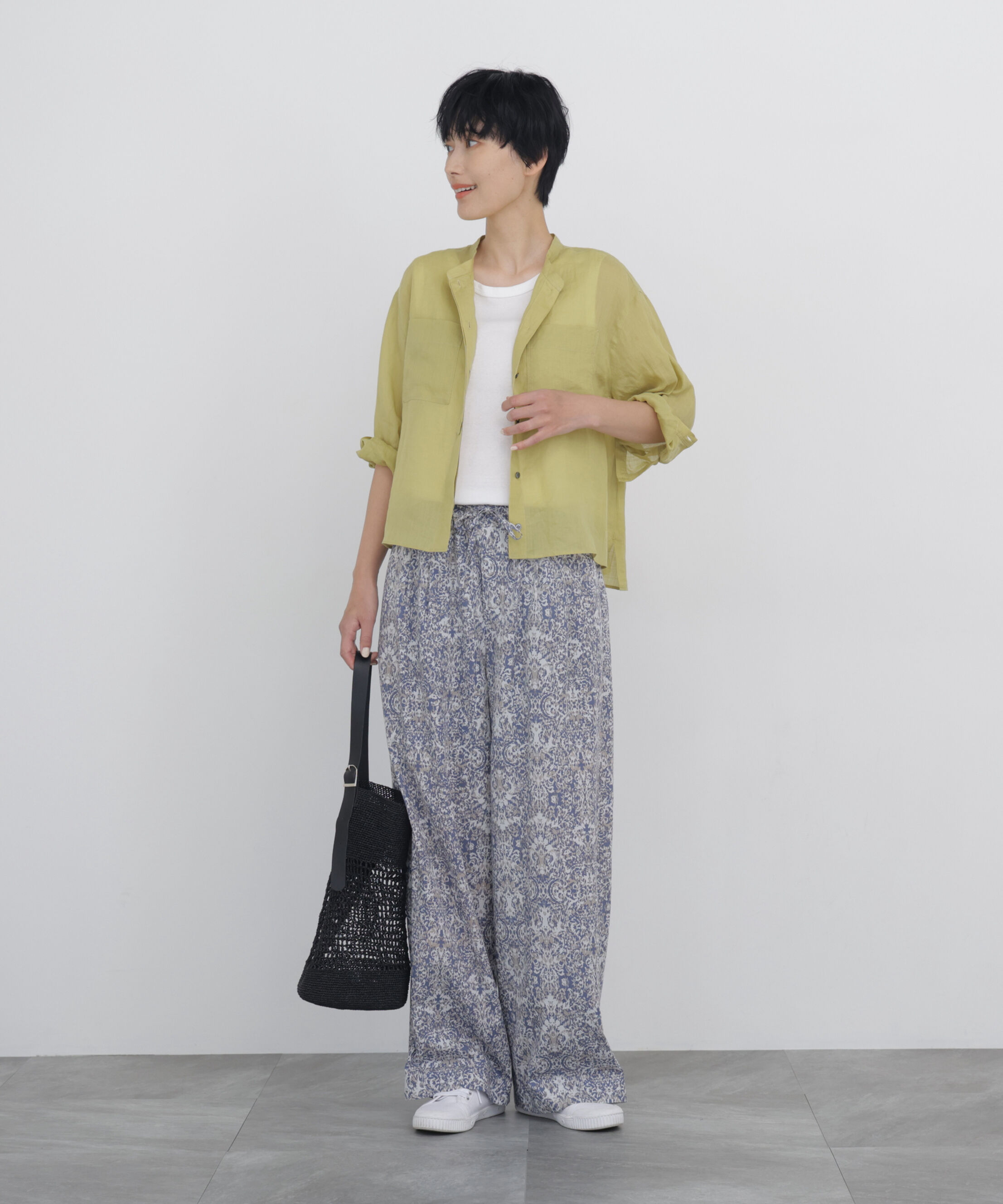  「◆≪名品 / 洗える / 4色展開！≫ラミーバンドカラーシャツブラウス」|シャツ・ブラウス|