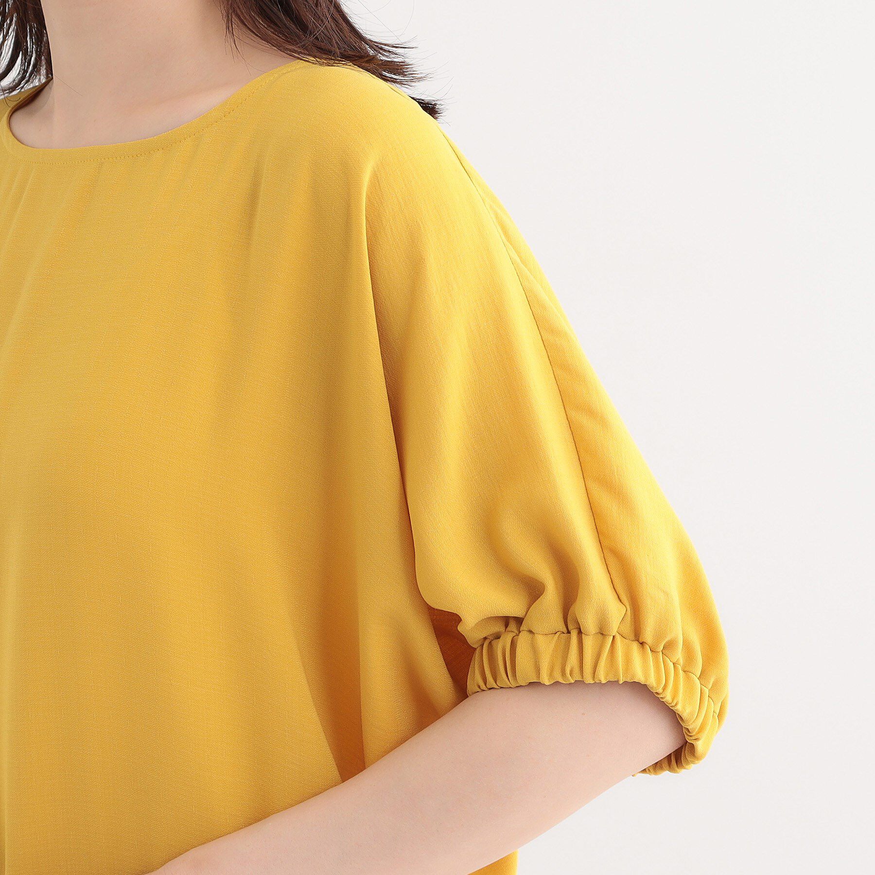 SHOO･LA･RUE「【高レビュー/UV/ひんやり/洗濯後しわになりにくい/5分袖】さらさら ドルマントップス」|シャツ・ブラウス|