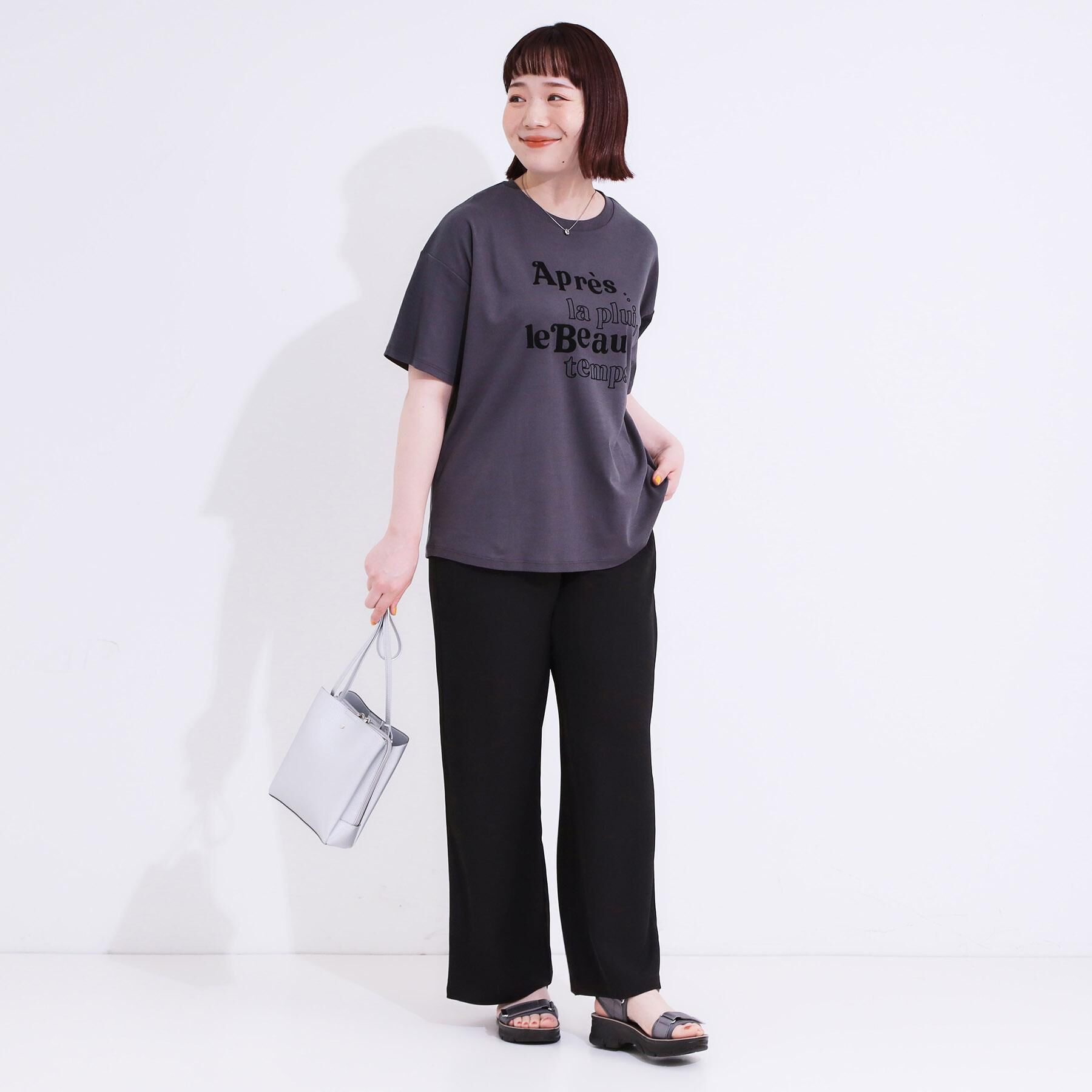 SHOO･LA･RUE「【洗える/ひんやり/UV/SS-3L】さらさらぷるんワイドパンツ」|その他|