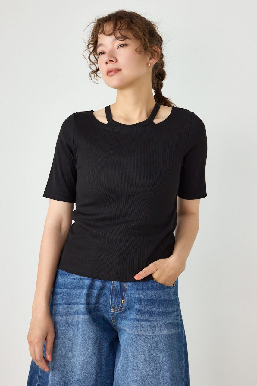 RODEO CROWNS「clavicle openTシャツ」|Tシャツ・カットソー|BLK