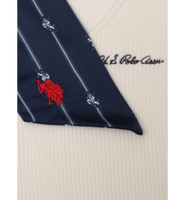 MERCURYDUO「U.S. POLO ASSN.別注スカーフセットラッフルリブニット」|ニット・セーター|