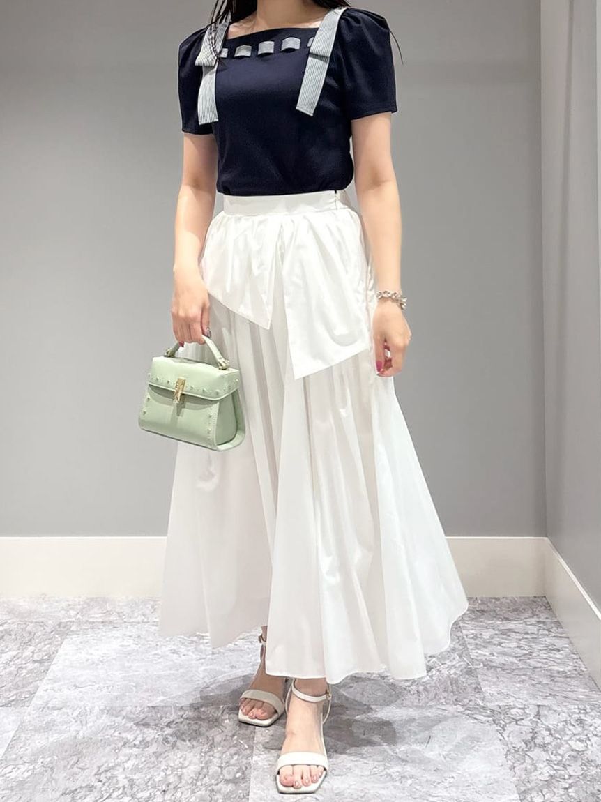CELFORD「【洗える】ショルダーリボンカットソー」|Tシャツ・カットソー|
