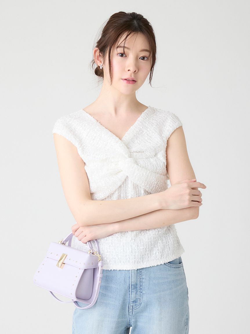 CELFORD「【洗える】ツイストオフショルレーストップス」|Tシャツ・カットソー|
