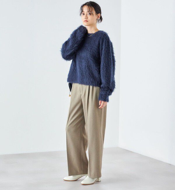SHIPS for women「〈手洗い可能〉ウールライク ウエスト タック パンツ」|その他|
