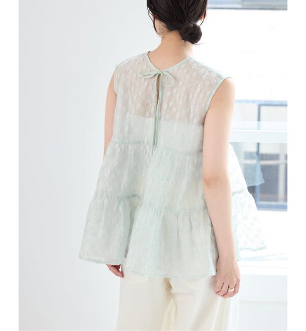 IENA「《WEB限定/追加予約》TORRAZZO DONNA/トラッゾドンナ ドットブラウス」|シャツ・ブラウス|グリーン