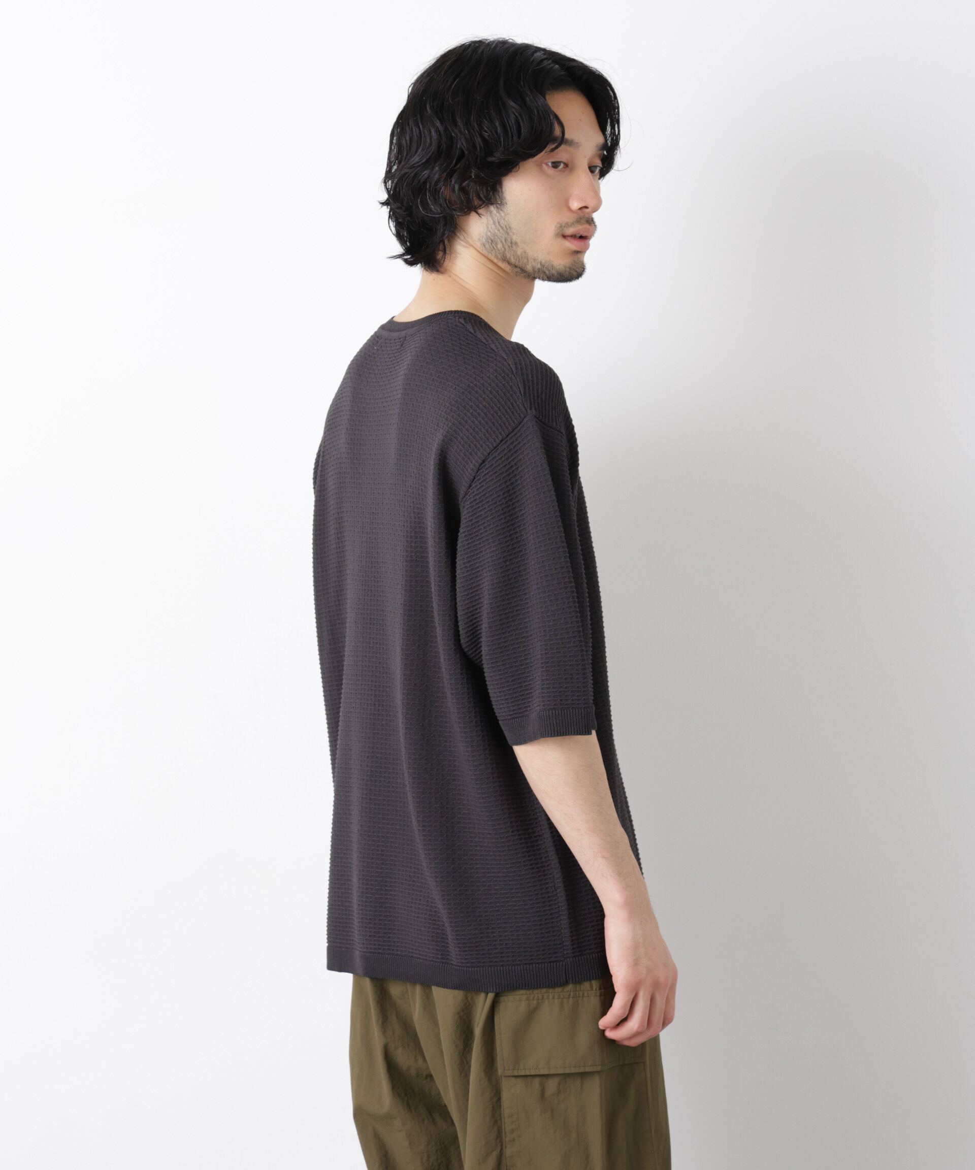 nano･universe「エアリードレープ ニットTシャツ 半袖」|ニット・セーター|