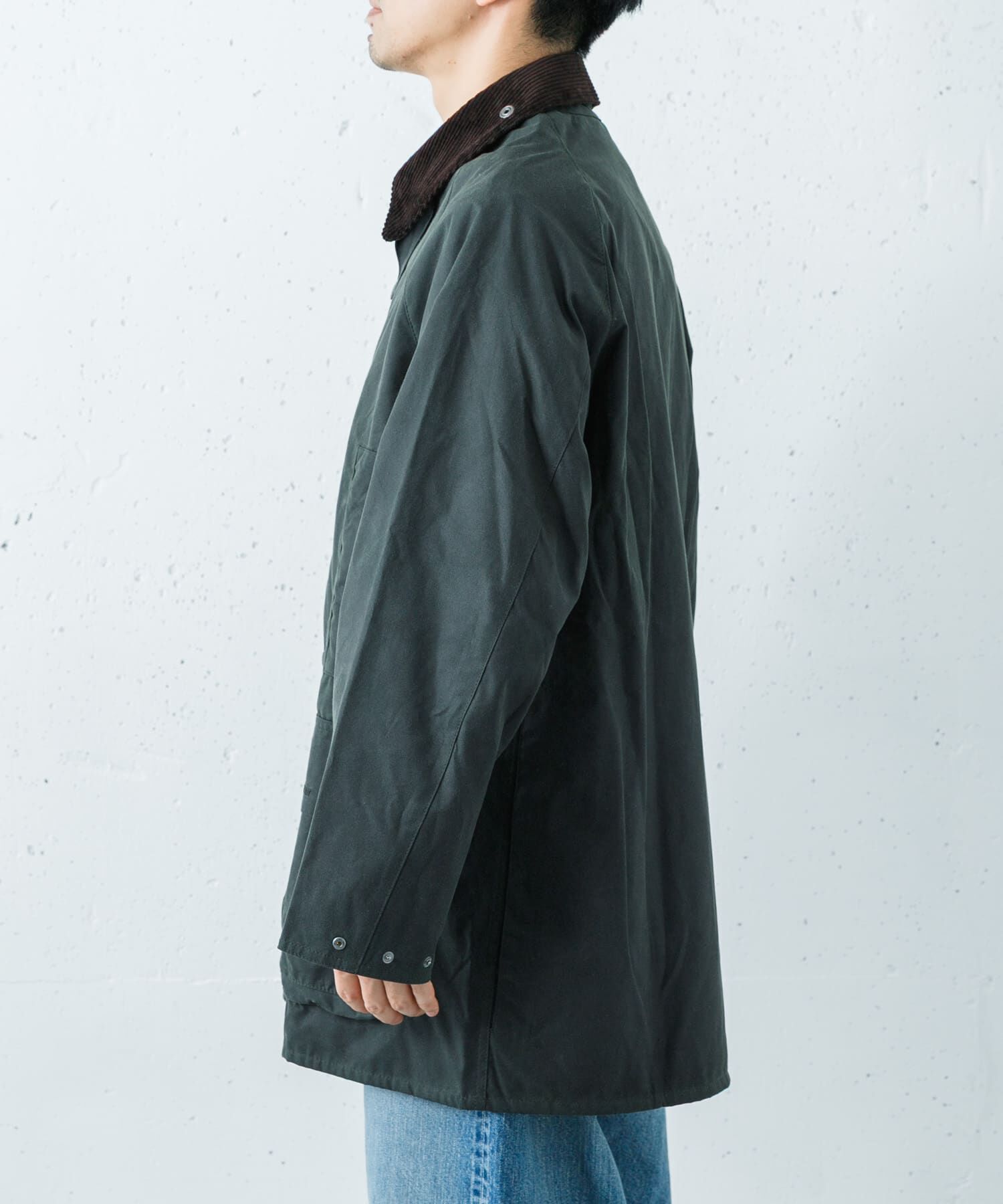 URBAN RESEARCH「Barbour　OS BEAUFORT WAX JACKET」|ノーカラーコート|