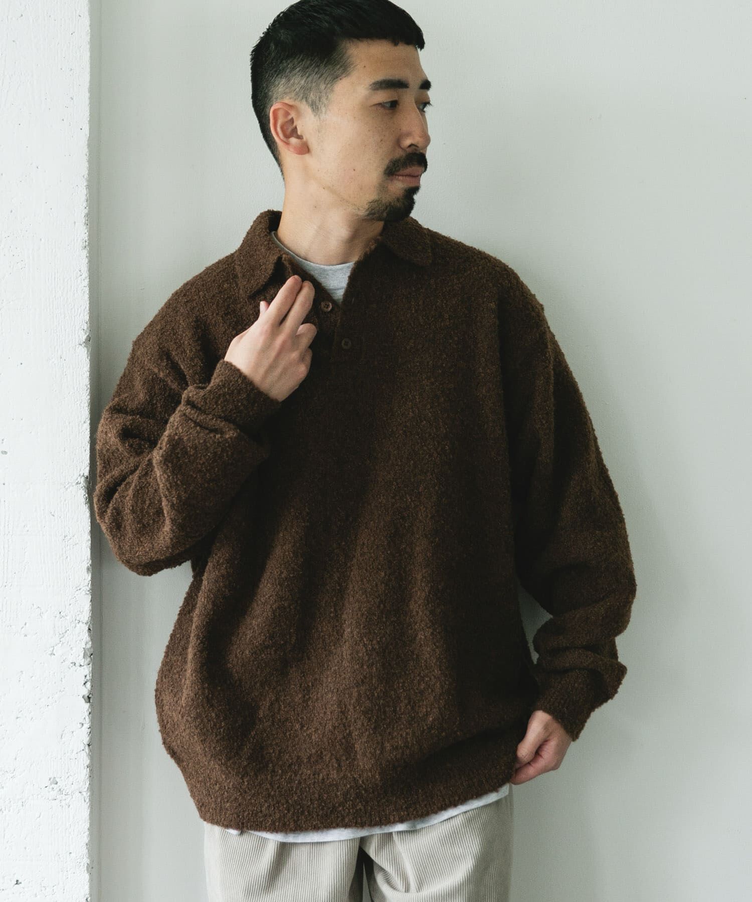 URBAN RESEARCH DOORS「ブークレ ニットポロシャツ」|ニット・セーター|