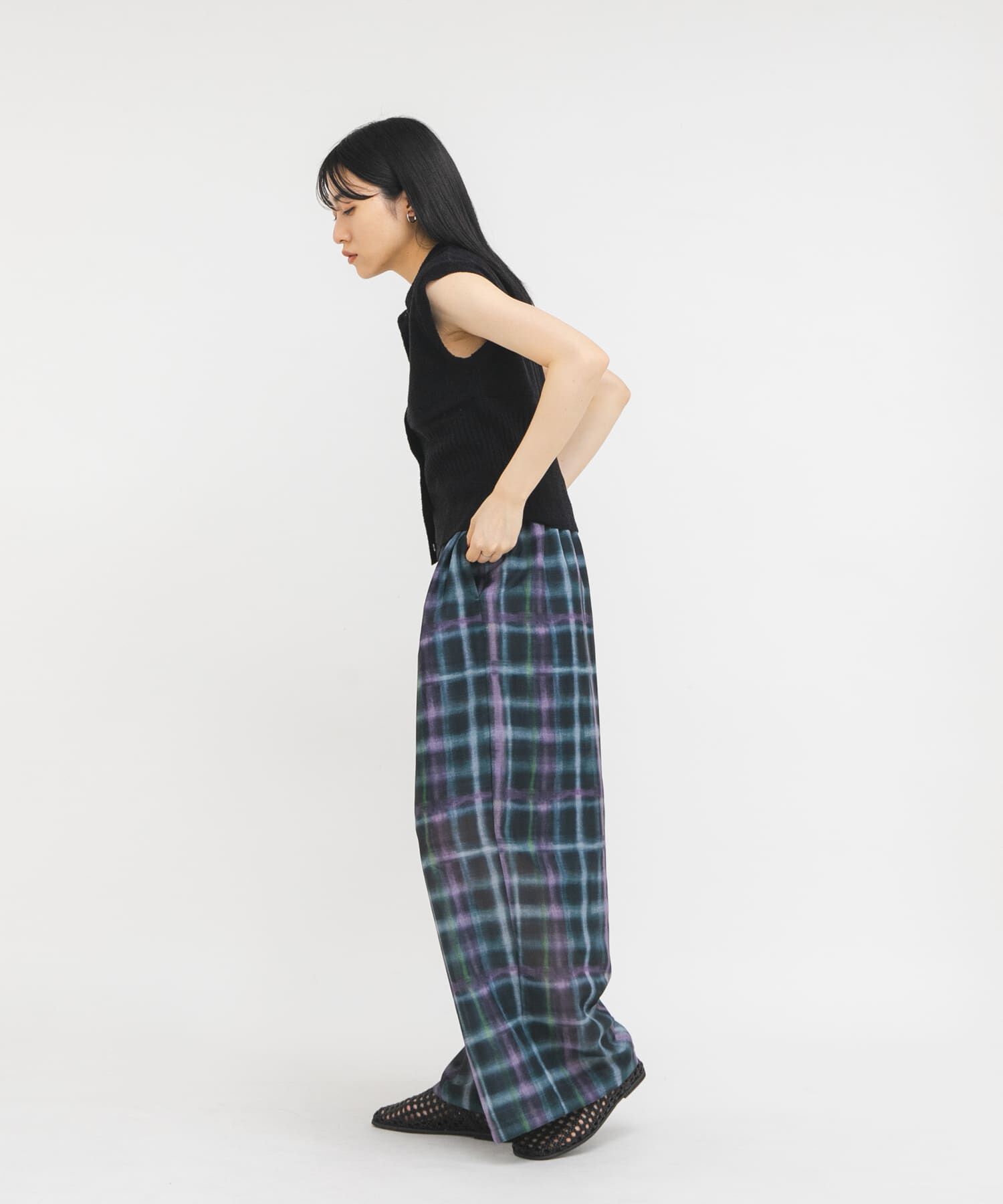  「シアーチェックWIDEパンツ」|その他|