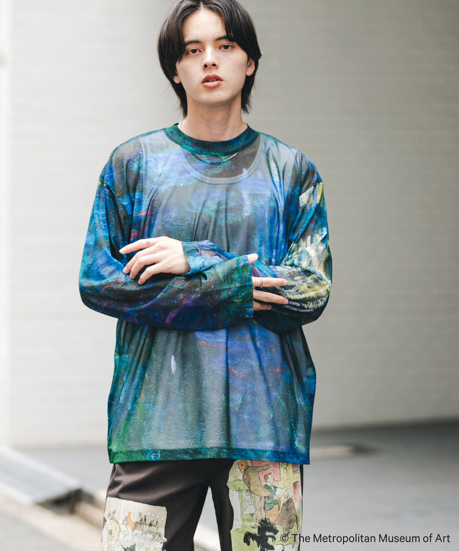 SENSE OF PLACE by URBAN RESEARCH「『別注』The Met&times;SENSE OF PLACE　シアーロングTシャツ(モネ)」|Tシャツ・カットソー|