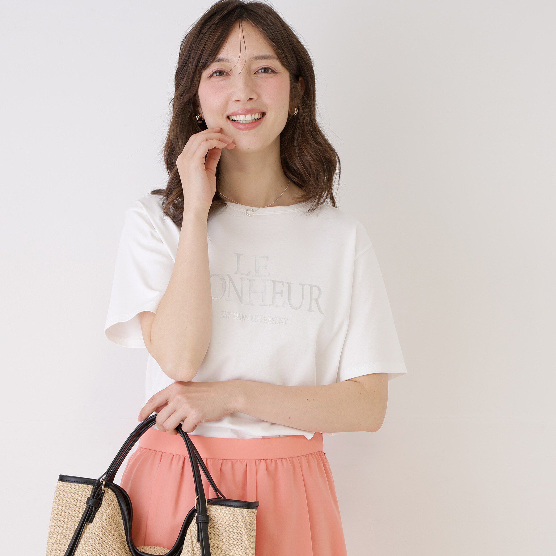 COUP DE CHANCE「【手洗い可／日本製】半袖ロゴTシャツ」|Tシャツ・カットソー|ホワイト(001)