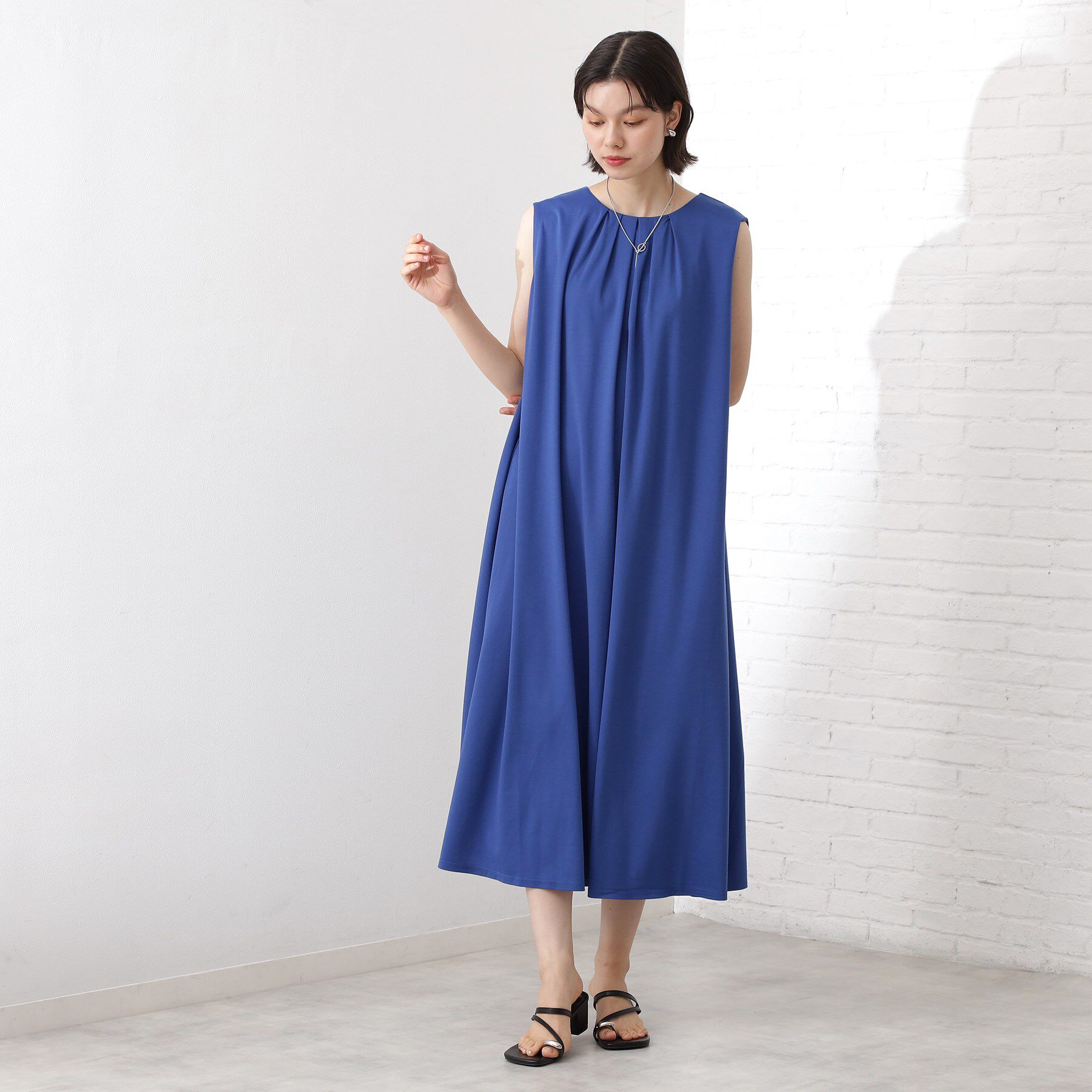 THE SHOP TK「【WEB限定】カットソーワンピース【洗濯機OK】」|ワンピース|ブルー(993)