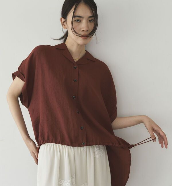 Doux archives「開衿フロントドロストシャツ」|シャツ・ブラウス|BROWN