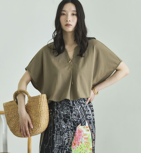 Doux archives「ウォッシャブル・ＵＶ機能機能スキッパーＴＯＰＳ」|Tシャツ・カットソー|MOCHA