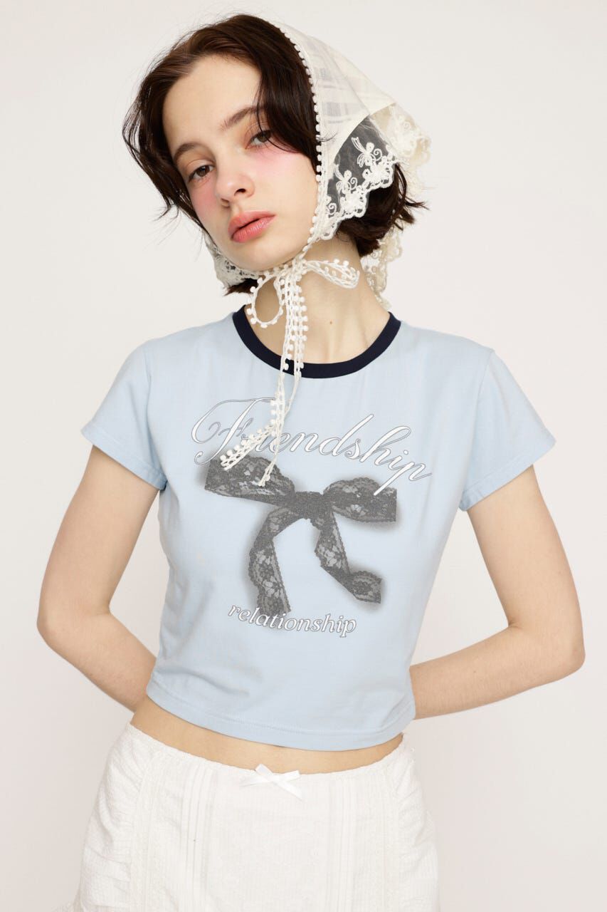 SLY「RIBBON COMPACT Tシャツ」|Tシャツ・カットソー|L/BLU1