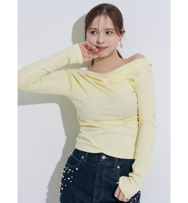 MERCURYDUO「オフショルタックトップス」|Tシャツ・カットソー|イエロー
