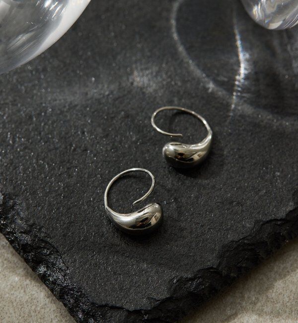 「【Sivelle./シヴェル】ステンレスドロップフープピアス」|リング|シルバー