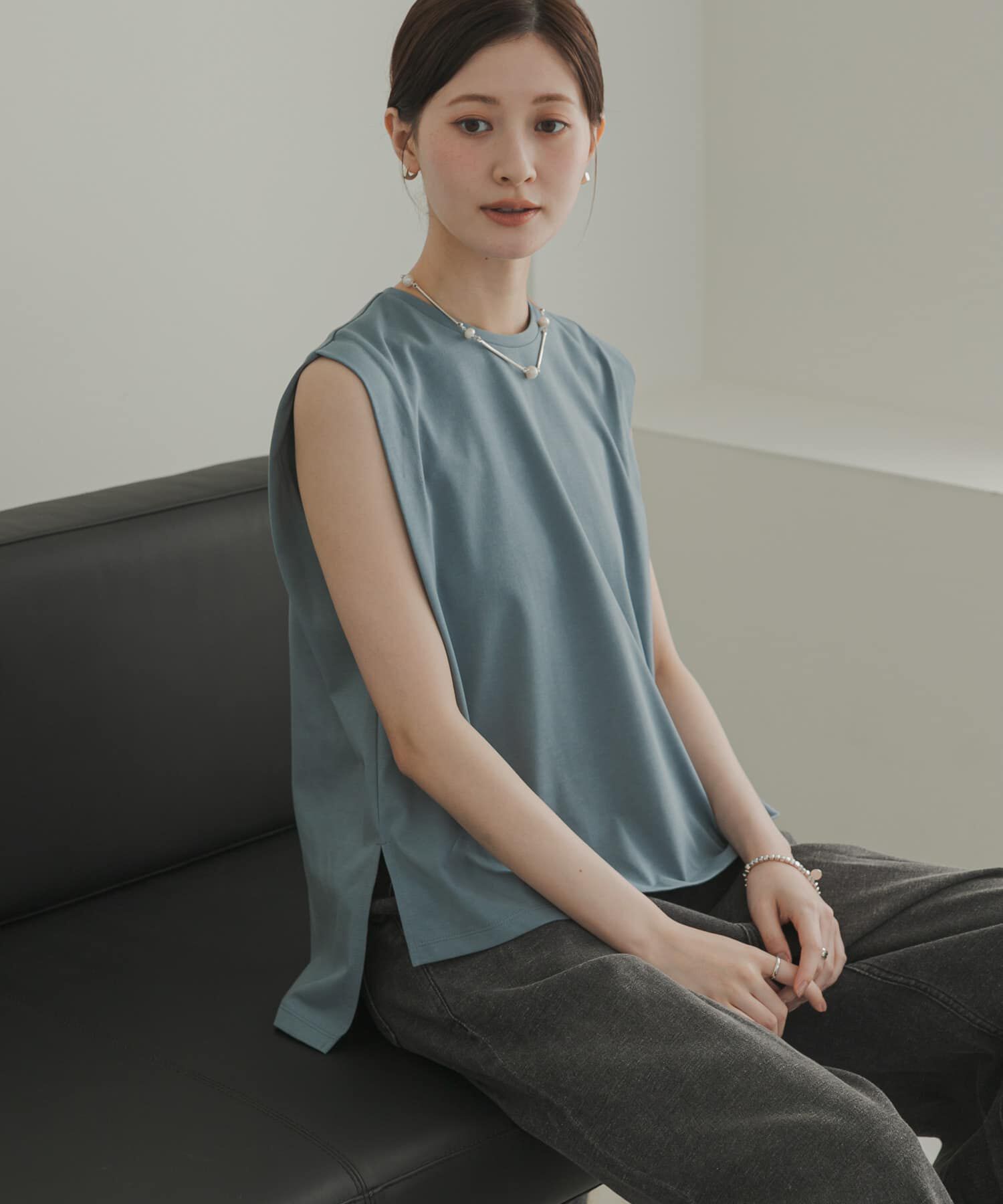 URBAN RESEARCH「汗染み防止ショルダータックカットソー」|タンクトップ|