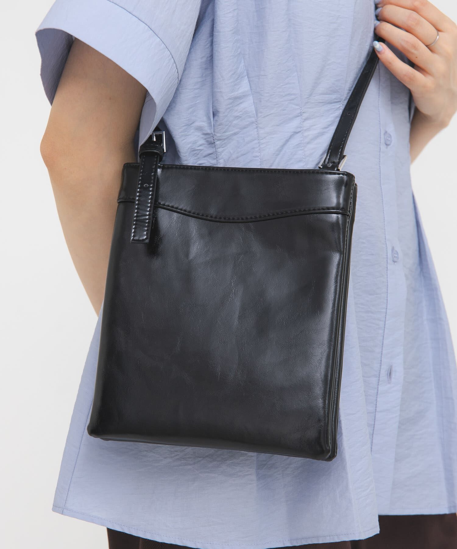  「ダブルポケットベルトBAG」|ショルダー・メッセンジャー|ブラック