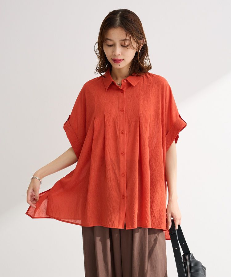 Green Parks「タック入りオーバーサイズシャツ」|シャツ・ブラウス|Red
