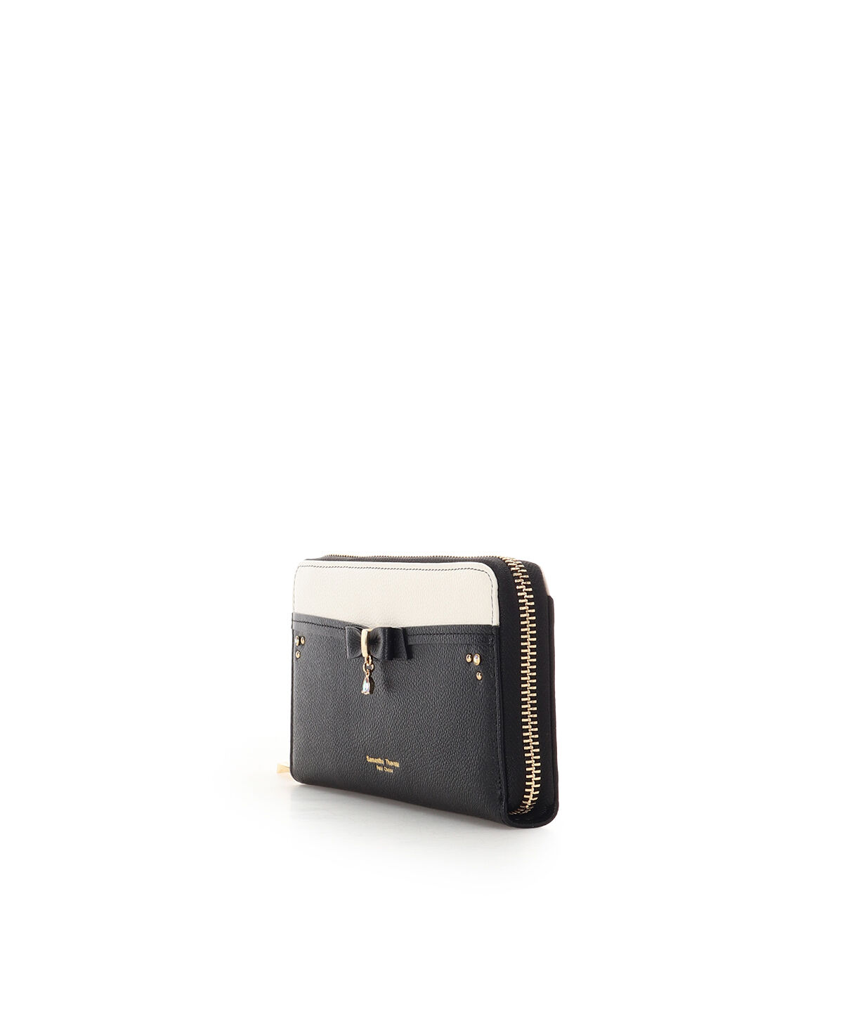 Samantha Thavasa Petit Choice「バイカラーリボンビジューラウンド長財布」|財布|