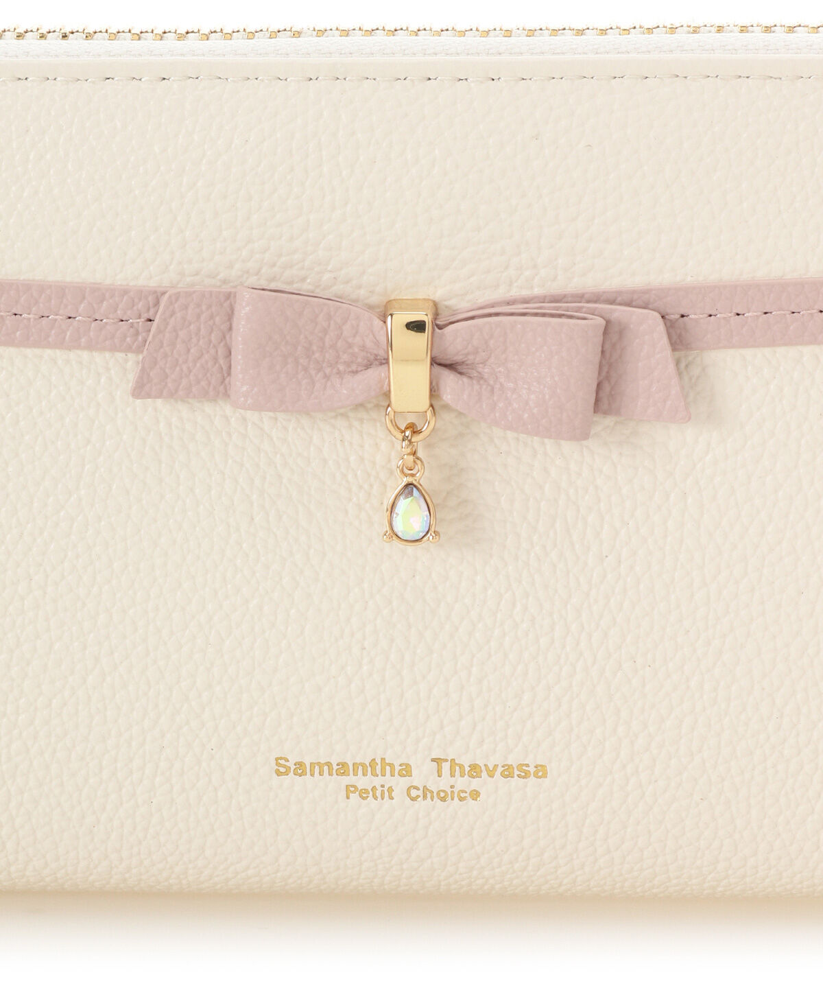 Samantha Thavasa Petit Choice「バイカラーリボンビジューラウンド長財布」|財布|