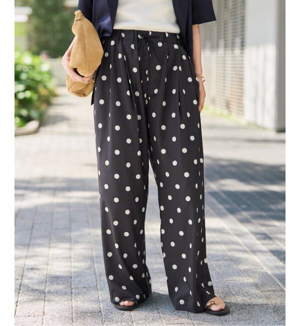 Spick and Span「《一部店舗+WEB限定》ドットプリントイージーパンツ」|その他|ブラックベース