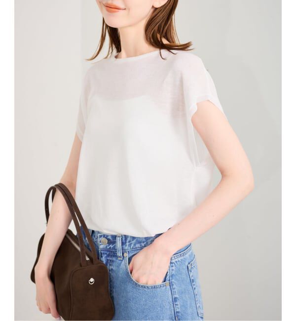 U by SPICK&SPAN「《接触冷感》ウォッシャブルリネンブレンドプルオーバー」|ニット・セーター|