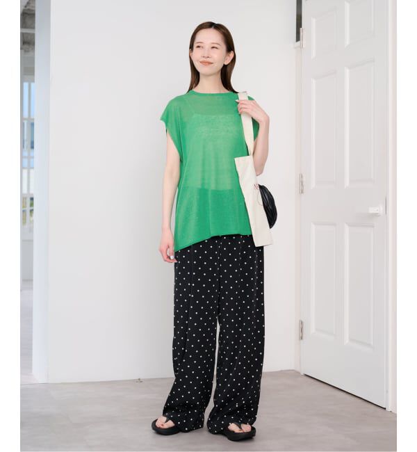 U by SPICK&SPAN「《接触冷感》ウォッシャブルリネンブレンドプルオーバー」|ニット・セーター|