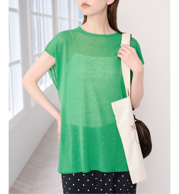 U by SPICK&SPAN「《接触冷感》ウォッシャブルリネンブレンドプルオーバー」|ニット・セーター|