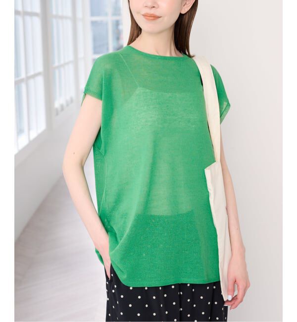 U by SPICK&SPAN「《接触冷感》ウォッシャブルリネンブレンドプルオーバー」|ニット・セーター|