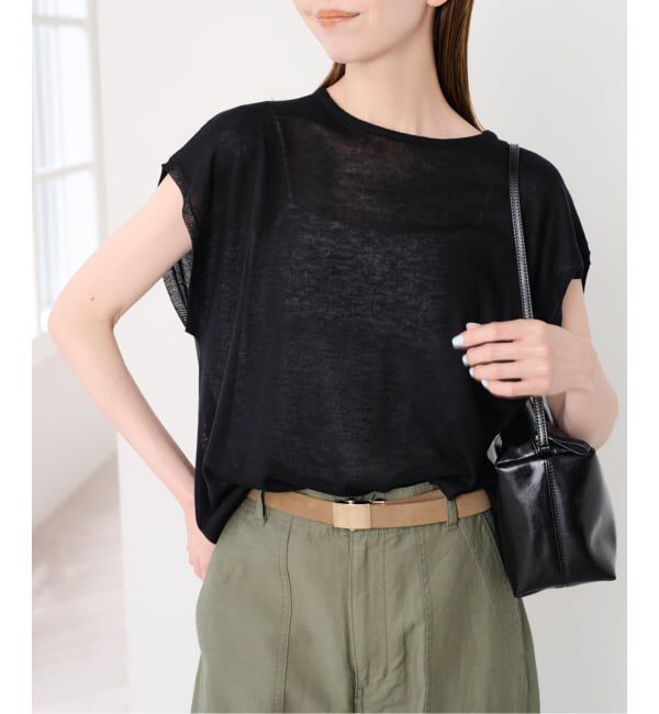 U by SPICK&SPAN「《接触冷感》ウォッシャブルリネンブレンドプルオーバー」|ニット・セーター|