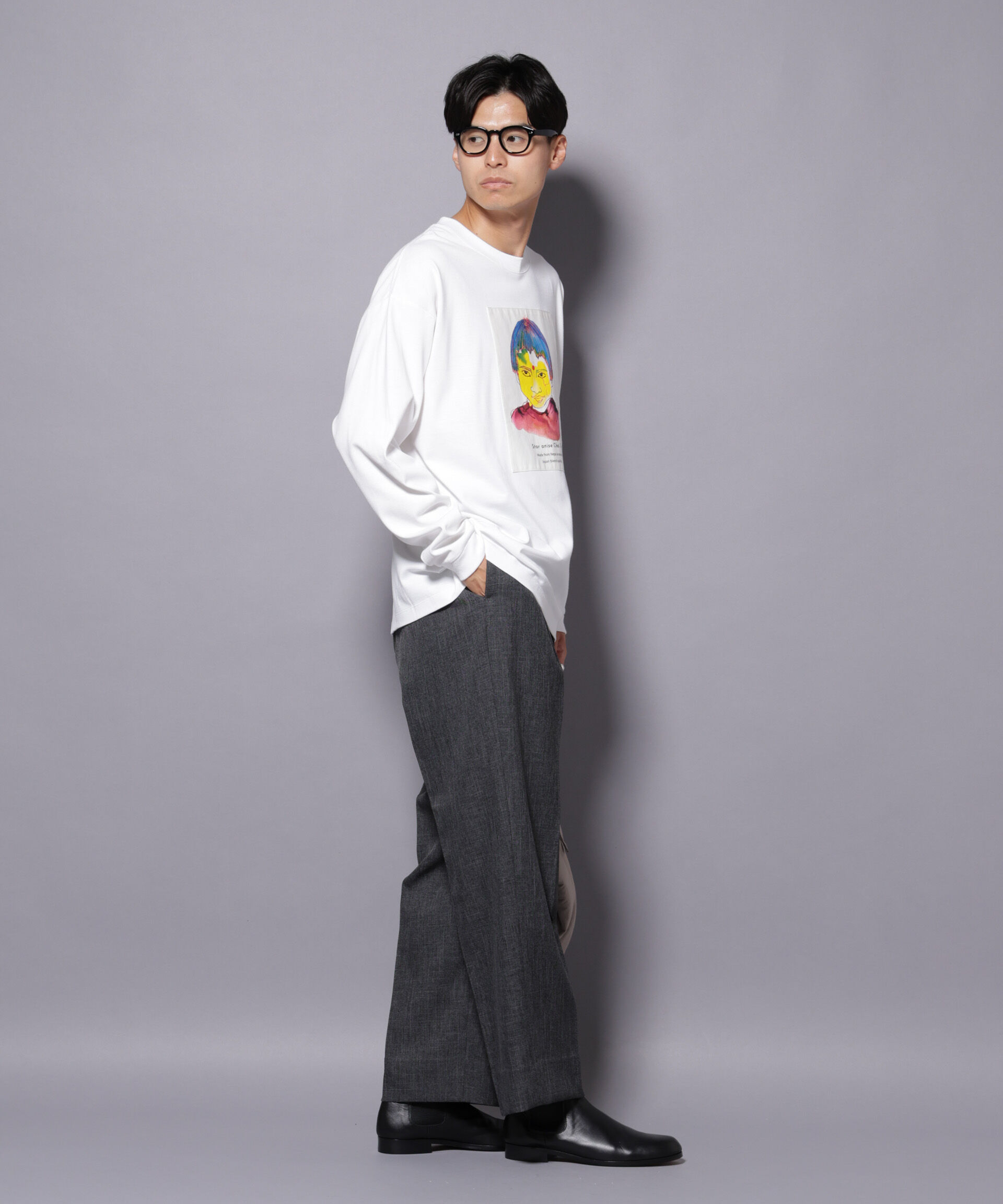 nano･universe「Anti Soaked(R)&times;SUNCHAIポートレート汗染み防止 Ｔシャツ長袖」|Tシャツ・カットソー|