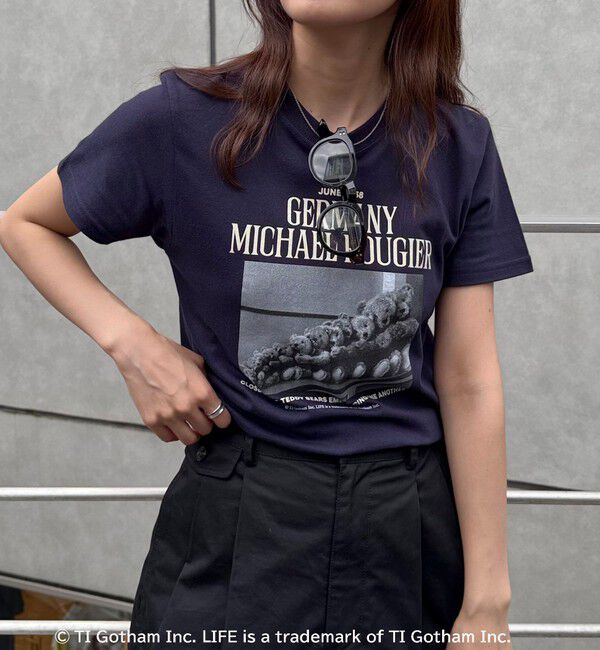fredy emue「【haru &times; GOOD ROCK SPEED】PhotoロゴコンパクトTシャツ」|Tシャツ・カットソー|ネイビー