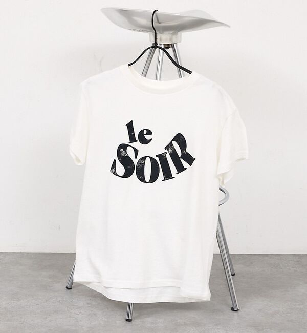abahouse mavie「【新色チャコールグレー入荷】甘編み天竺フロッキープリントTシャツ」|Tシャツ・カットソー|