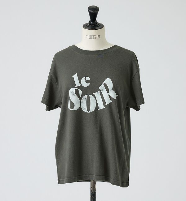 abahouse mavie「【新色チャコールグレー入荷】甘編み天竺フロッキープリントTシャツ」|Tシャツ・カットソー|チャコールグレー