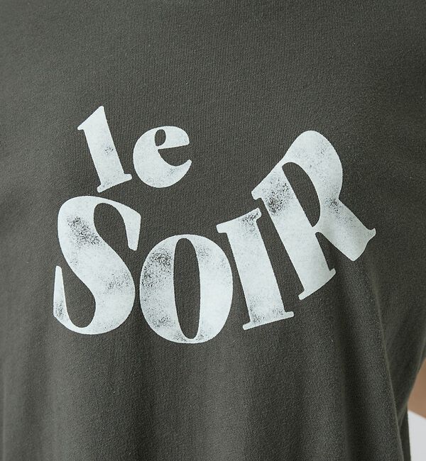 abahouse mavie「【新色チャコールグレー入荷】甘編み天竺フロッキープリントTシャツ」|Tシャツ・カットソー|