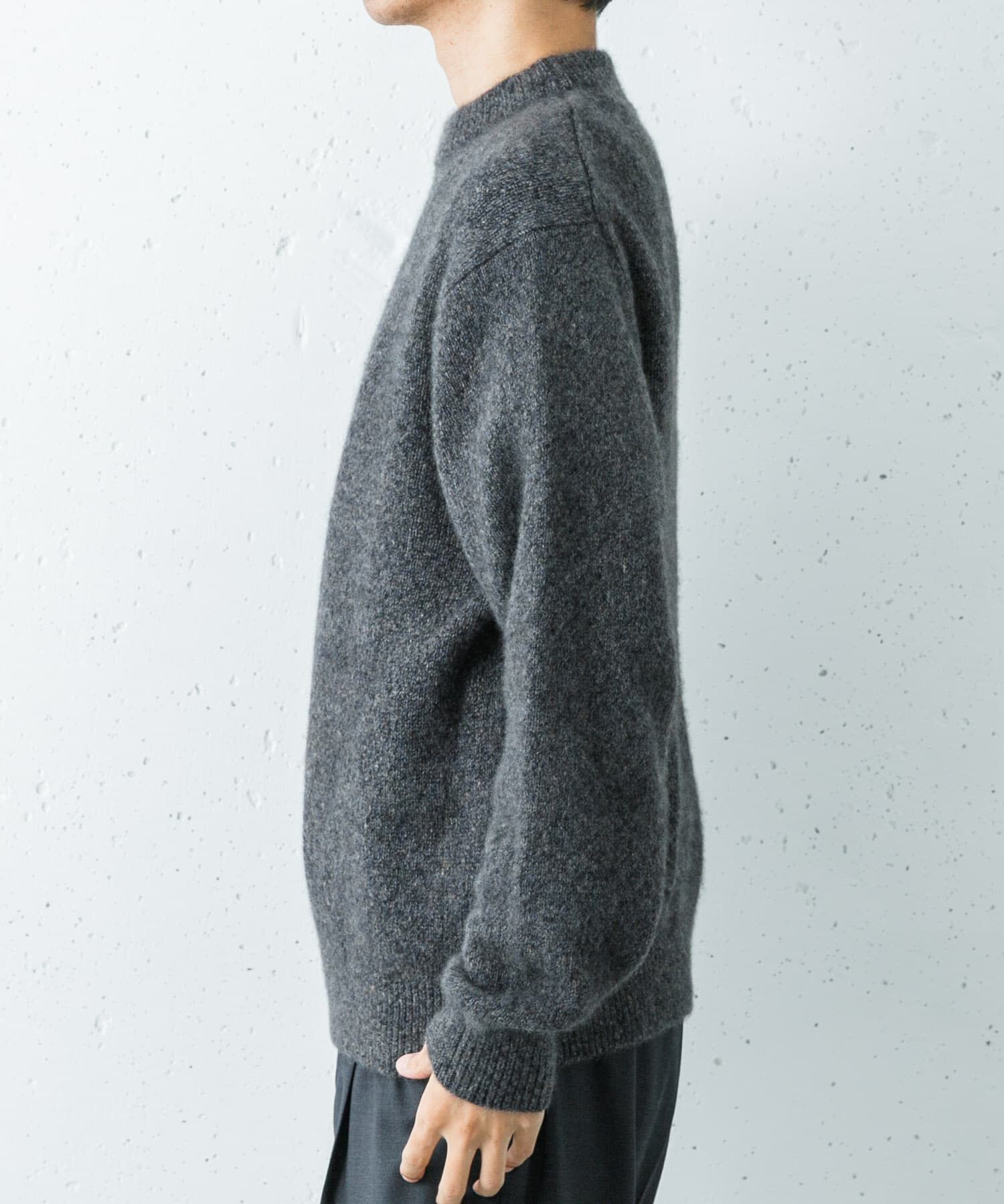 URBAN RESEARCH「new basic　CASHMERE SILK MOULINE CREW-NECK KNIT」|ニット・セーター|