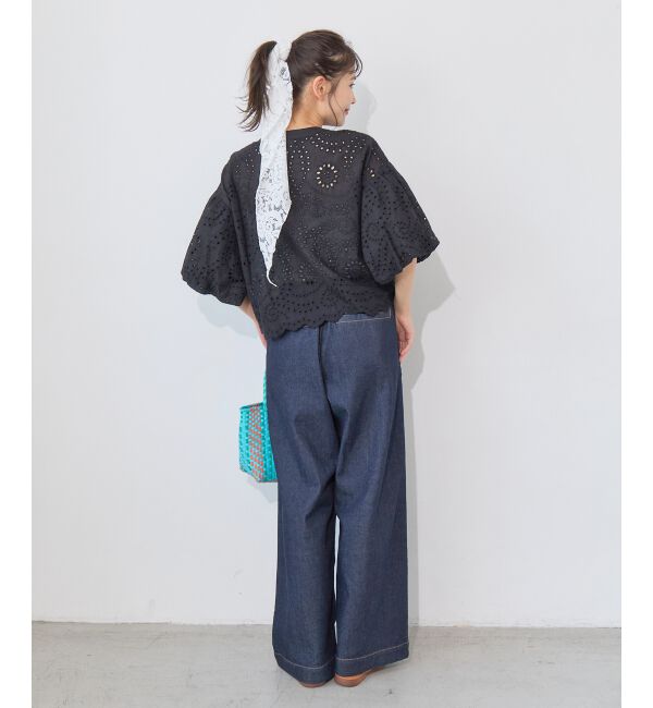  「カットワーク刺繍バルーンスリーブブラウス」|シャツ・ブラウス|