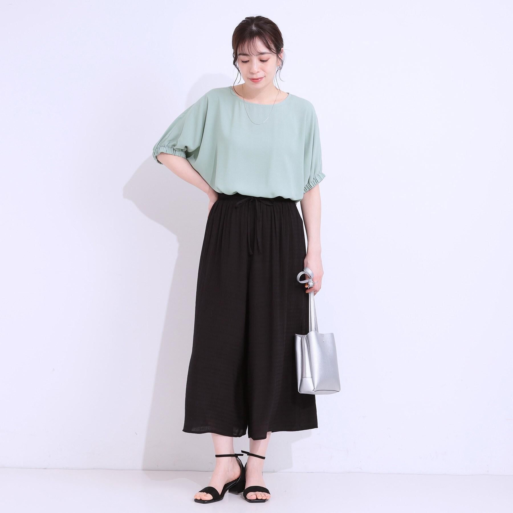 SHOO･LA･RUE「【高レビュー/UV/ひんやり/洗濯後しわになりにくい/5分袖】さらさら ドルマントップス」|シャツ・ブラウス|