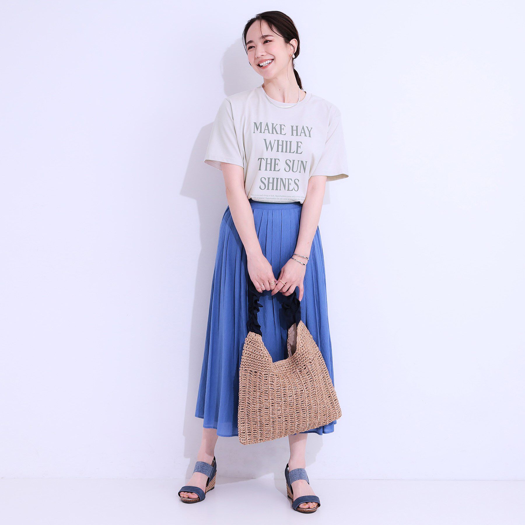 SHOO･LA･RUE「【S-LL/ひんやり/UV】汗をかいても気になりにくい グラフィックTシャツ」|Tシャツ・カットソー|